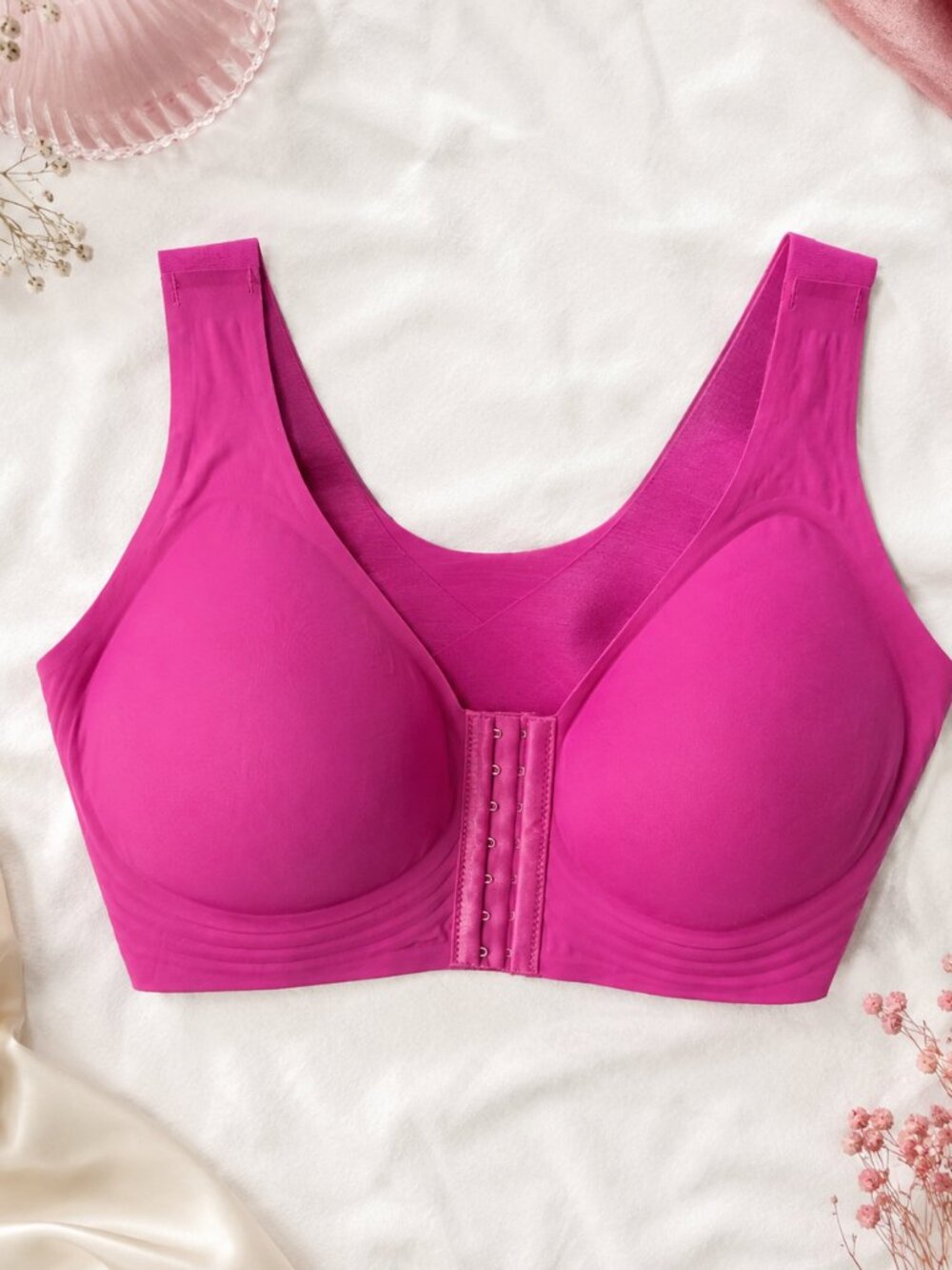 Luna Hug Seamless Front Closure Bra 💖 Wireless Supportive Shaping Bra Size XL